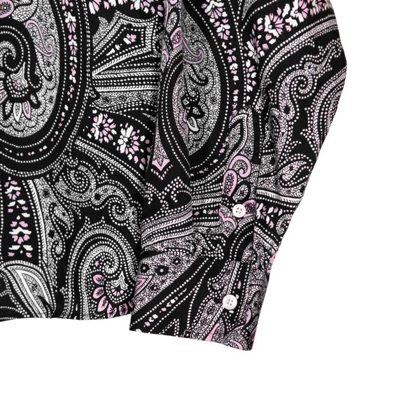 Chaps Ralph Lauren Womens Shirt Button Up Paisley Long Sleeve Blouse Top Size PL - Picture 8 of 8